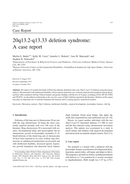 20Q13.2-Q13.33 Deletion Syndrome: a Case Report