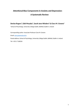 Attentional Bias Components in Anxiety and Depression: a Systematic Review