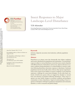 Insect Responses to Major Landscape-Level Disturbance