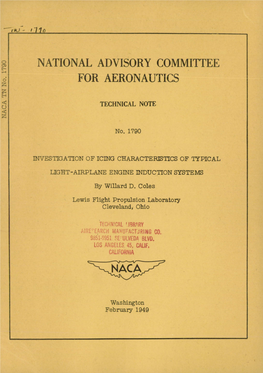 National Advisory Committee for Aeronautics