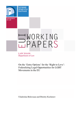 Federalizing Legal Opportunities for LGBT Movements in the EU