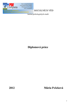 Diplomová Práce 2012 Mária Pešeková