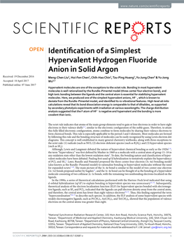 Identification of a Simplest Hypervalent Hydrogen Fluoride