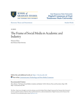 The Frame of Social Media in Academic and Industry