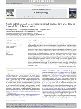 A Multi-Method Approach for Speleogenetic Research on Alpine Karst Caves