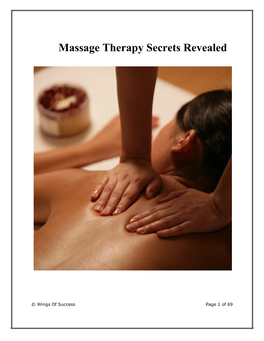 Massage Therapy Secrets Revealed
