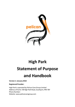 High Park Statement of Purpose and Handbook