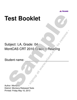 Test Booklet