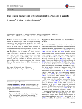 The Genetic Background of Benzoxazinoid Biosynthesis in Cereals