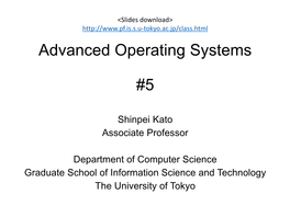 Advanced Operating Systems #1