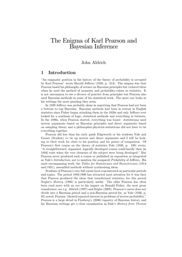 The Enigma of Karl Pearson and Bayesian Inference
