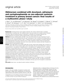 Original Article Doi:10.1093/Annonc/Mdn280 Published Online 13 May 2008