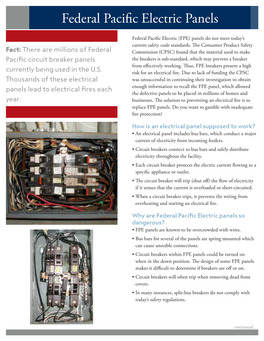 Federal Pacific Electric Panels