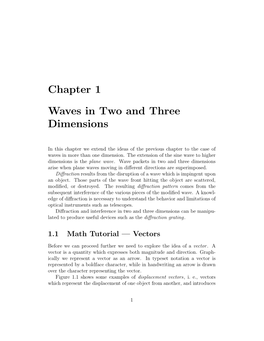 Chapter 1 Waves in Two and Three Dimensions