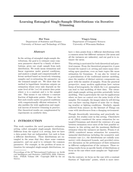 Learning Entangled Single-Sample Distributions Via Iterative Trimming