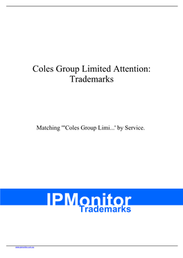 Coles Group Limited Attention: Trademarks