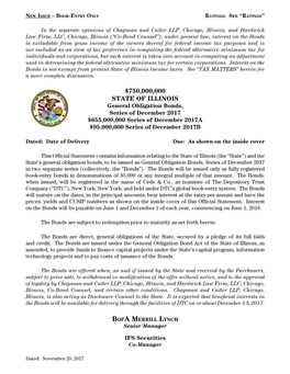 State of Illinois General Obligation Bonds, Series of December 2017 AB