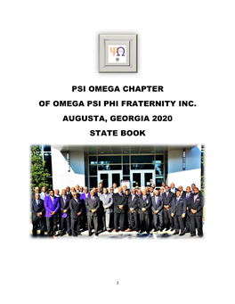 Psi Omega Chapter of Omega Psi Phi Fraternity Inc. Augusta, Georgia 2020 State Book