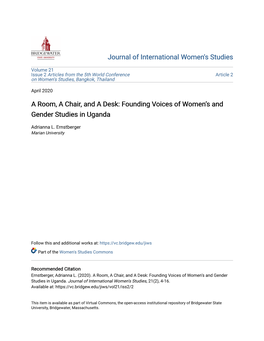 Founding Voices of Women's and Gender Studies in Uganda