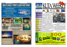 Kuta Weekly 5 July - 11 July 2012 (292) News Corner FR KUTA WEEKLEEY Volume 6, Issue 292 5 July - 11 July 2012 (292)