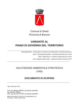 Variante Al Piano Di Governo Del Territorio