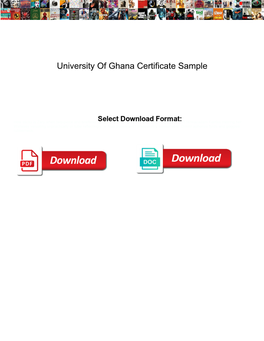 University of Ghana Certificate Sample