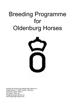 Breeding Programme for Oldenburg Horses