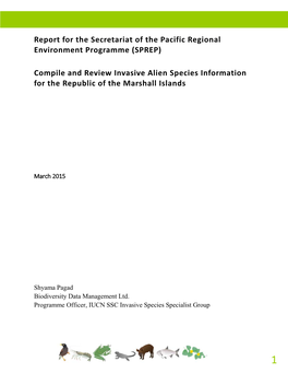 Compile and Review Invasive Alien Species Information for the Republic of the Marshall Islands