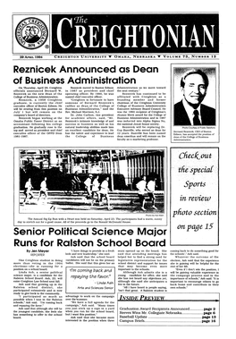 The Creightonian, 1994-04-29