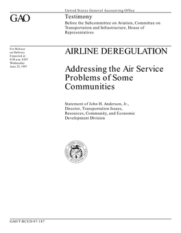 AIRLINE DEREGULATION Expected at 9:30 A.M