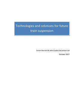 Technologies and Solutions for Future Train Suspension