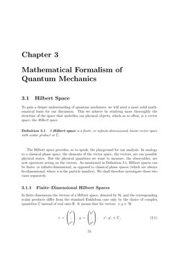 Chapter 3 Mathematical Formalism of Quantum Mechanics