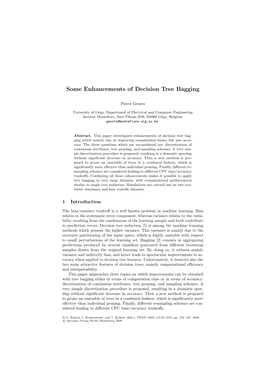 Some Enhancements of Decision Tree Bagging