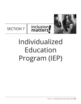 Individualized Education Program (IEP)