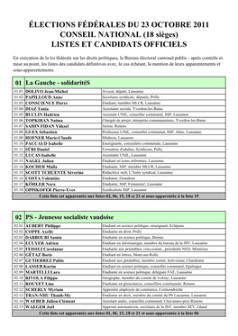 CN2011-Listes Officielles