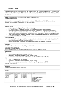 Evidence Tables