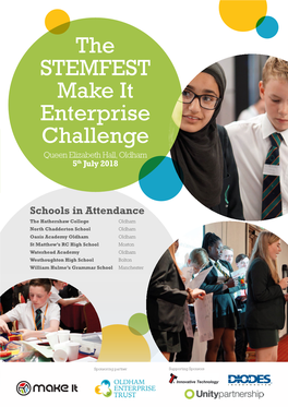The STEMFEST Make It Enterprise Challenge Queen Elizabeth Hall, Oldham 5Th July 2018