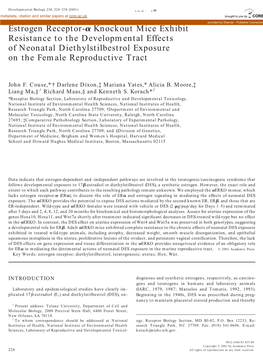 Estrogen Receptor-<Alpha> Knockout Mice Exhibit Resistance To