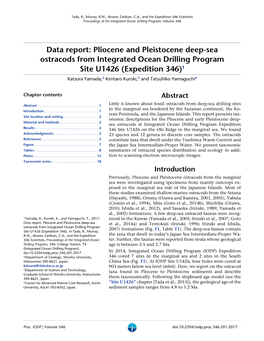 Data Report: Pliocene and Pleistocene Deep-Sea Ostracods from Integrated