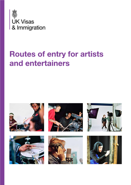Routes of Entry for Artists and Entertainers Routes of Entry for Artists and Entertainers