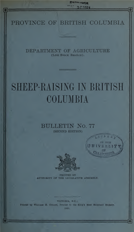 Sheep-Raising in British Columbia