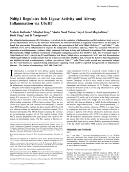 Airway Inflammation Via Ubch7 Ndfip1 Regulates Itch Ligase Activity