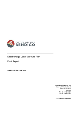 East Bendigo Local Structure Plan Final Report