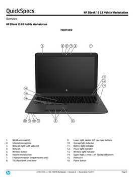 HP Zbook 15 G3 Mobile Workstation