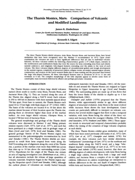 The Tharsis Montes, Mars: Comparison of Volcanic and Modified Landforms