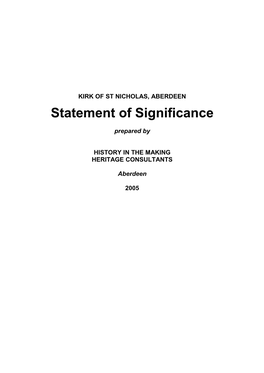 Statement of Significance