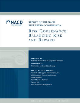 Risk Governance: Balancing Risk and Reward