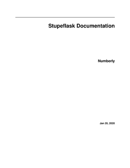 Stupeflask Documentation