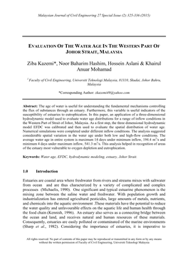 Malaysian Journal of Civil Engineering 27 Special Issue (2):325-336 (2015)