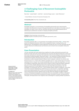 A Challenging Case of Recurrent Eosinophilic Peritonitis